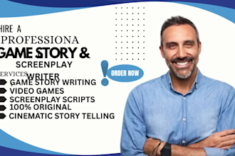 write video game scripts, game writing, rpg lore, narrative design, game stories