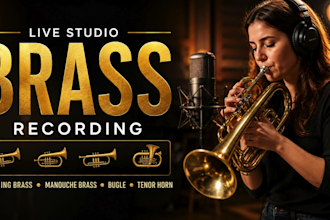 record live studio quality marching brass, manouche brass, bugle, tenor horn