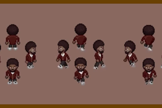 pixel art character top down character sprite sheet animation 8 direction