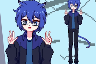 draw rig live2d pixel art vtuber model avatar animated chibi pixel live2d vtuber