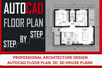 professional architecture design autocad floor plan  2d  3d house plans
