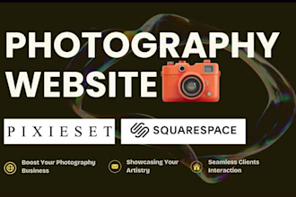 design a high converting pixieset website for photographers and artists