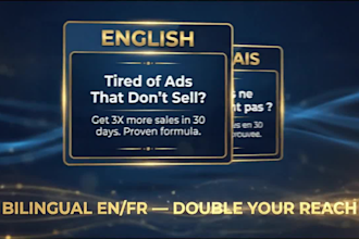 write compelling ad copy and scripts in english and french
