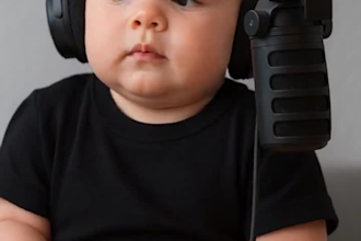 create a viral ai baby video podcast, baby talking podcast