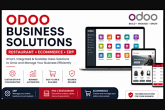 design redesign odoo restaurant, odoo ecommerce, odoo erp, for your business