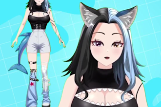 design live2d anime vtuber avatar, vtuber model rigging with vbridger for twitch