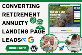 design retirement annuity landing page pension insurance mortgage leads funnel