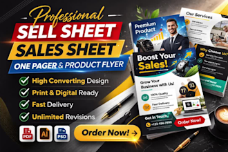 design business one pager executive summary sell sheet sales flyer design