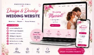 create a professional wedding website with rsvp form