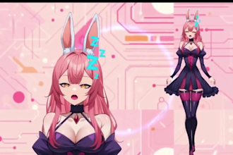 rig 2d vtuber model, live2d vtuber model, vtuber rigging, vtuber commission