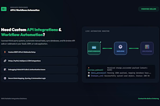 do API integration, custom automation, and webhook setup