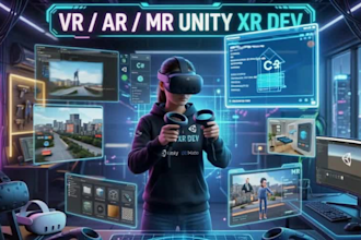 create high quality vr, ar,mr application in unity for quest , oculus, htc vive