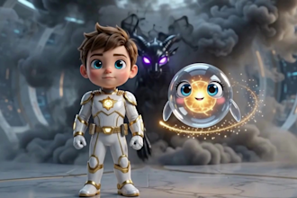 do 3d pixar style cartoon animation, ai character animation, kids story video