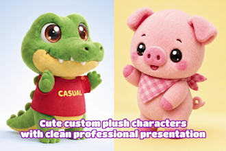 create cute custom plush toy character designs