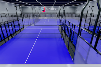 design 3d pedal tennis,pickle ball and basketball courts