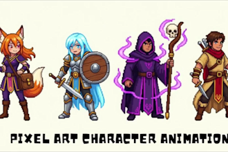 create 2d game character sprite sheet pixel art animation game assets game art