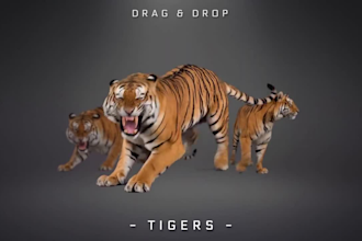 create realistic 3d animal animation, 3d creature design, animal models, fur