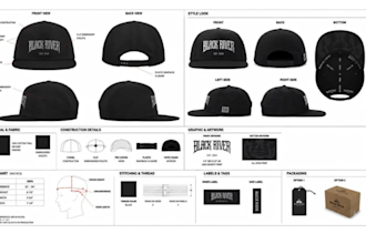 design hats, caps, beanies 3d mockups and tech packs