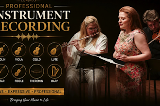 record professional violin, viola, cello, lute, sitar, fiddle, theremin, harp