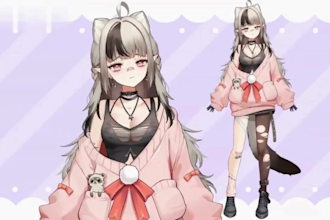 design and rigging vtuber model live2d rigging character design anime vtuber