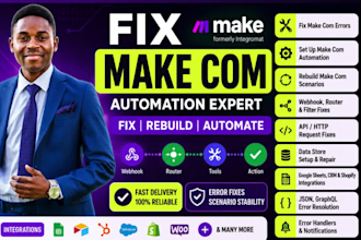 fix make com, made com, setup make com automation, make automation, make expert