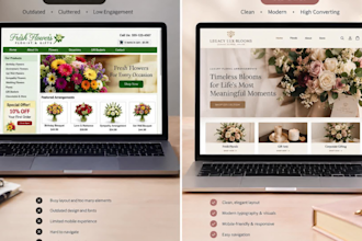 redesign your outdated squarespace website for your flower shop in squarespace