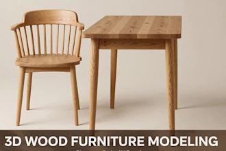 create realistic 3d model for wooden furniture and doors