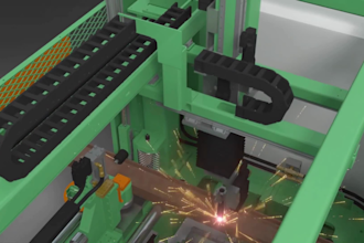 create 3d cnc machine animation, industrial equipment animation, technical video