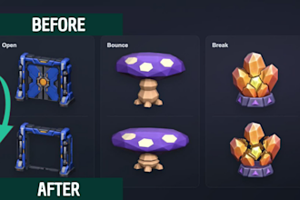 create and animate custom game assets, props, and objects