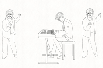 2d line art animation, hand drawn music video, pencil sketch character animation