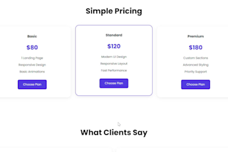 build a professional and a responsive landing page