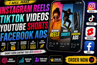make instagram reels tiktok shorts videos photos youtube shorts and facebook ads