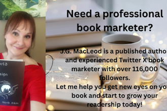 promote your fiction book on my 116k twitter x account