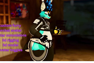 custom 3d furry avatar fursona vrchat toggles avatar editing furry character