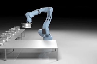create 3d robotic arm animation, industrial and factory automation