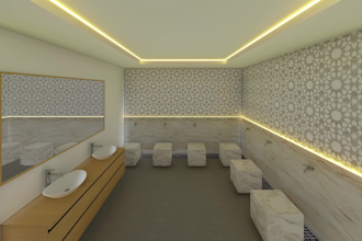 design mosque or islamic interior with realistic 3d rendering