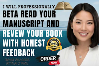 professionally beta read your manuscript review your book with honest feedback