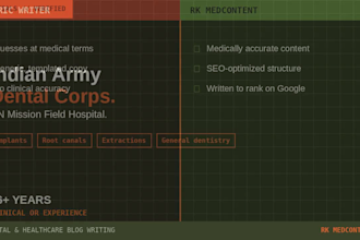 write clinically accurate dental and healthcare blog content