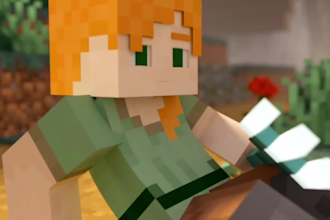 create minecraft character animation,3d animation, minecraft intro and cinematic