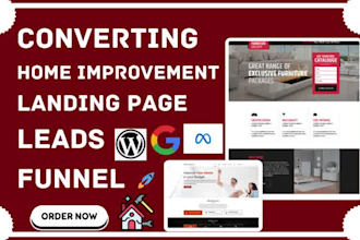 design home improvement landing page renovation painting hvac leads sales funnel