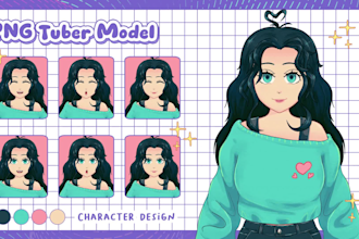 draw cute ready to use pngtuber avatar for beginners streamer