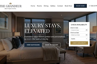 design squarespace boutique hotel website hotel rooms inquiry website