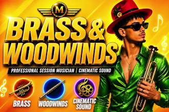 record trumpet, saxophone, trombone and woodwinds for orchestral tracks
