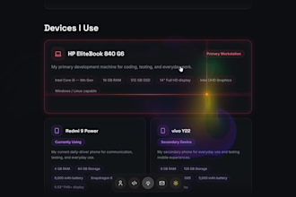 create a modern developer portfolio website