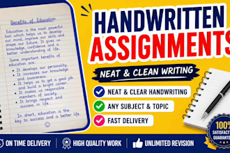 write handwritten assignments,letter and notes