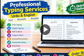 do urdu and english typing and data entry