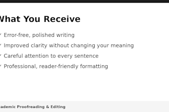 proofread and edit academic papers, essays and theses
