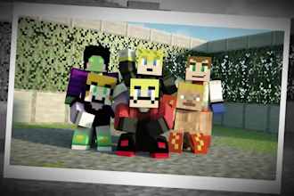 create cinematic minecraft fight animation, 3d character action youtube shorts