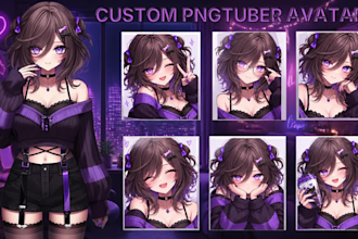 design custom anime pngtuber model rig live2d for veadotube mini streaming