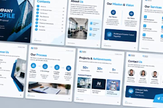 design a professional company project and complete business presentation